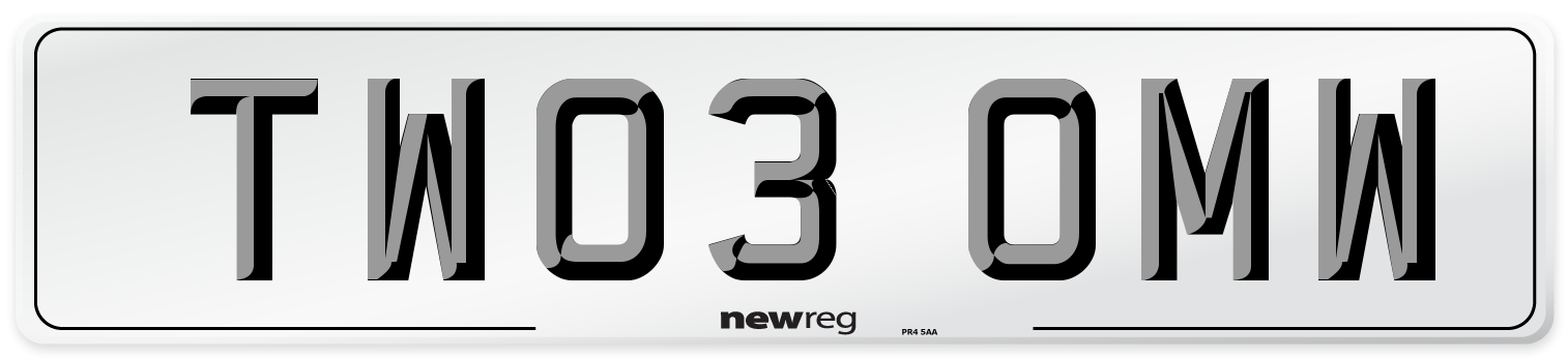 TW03 OMW Number Plate from New Reg